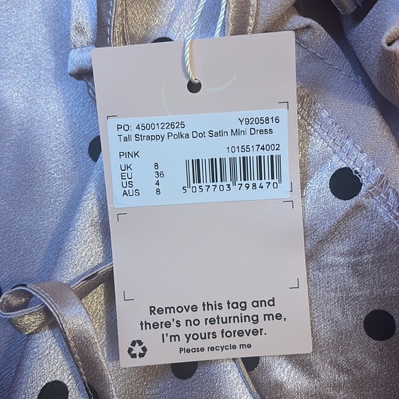 Missguided Satin Strappy Polka Dot Mini Dress - Picture 7 of 8